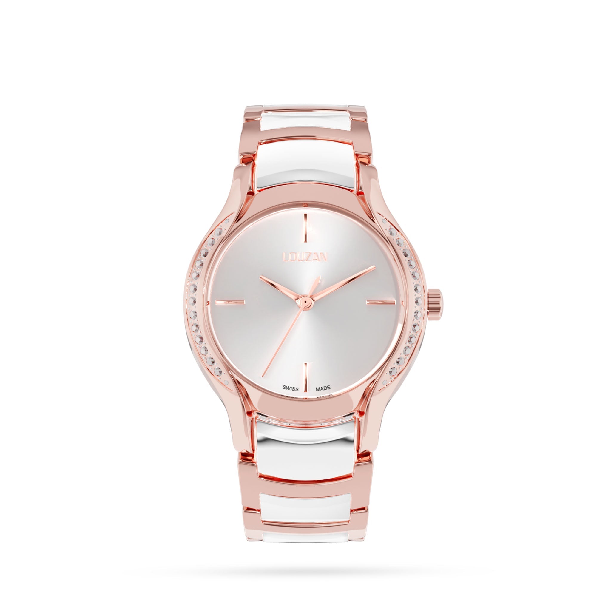 Cryste watch rose gold and white