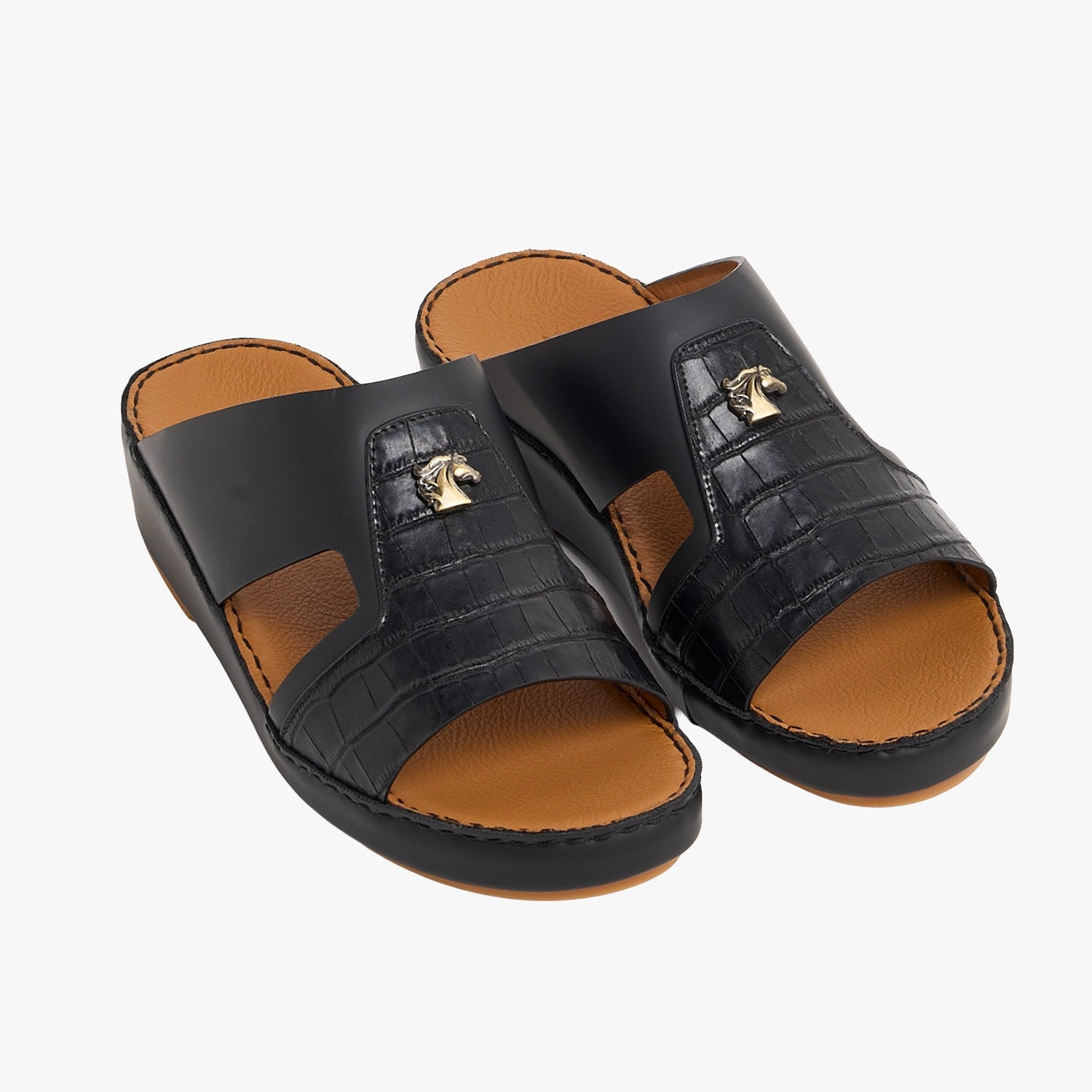 U618 CROCO LONDON Leather Arabic Sandals for Men