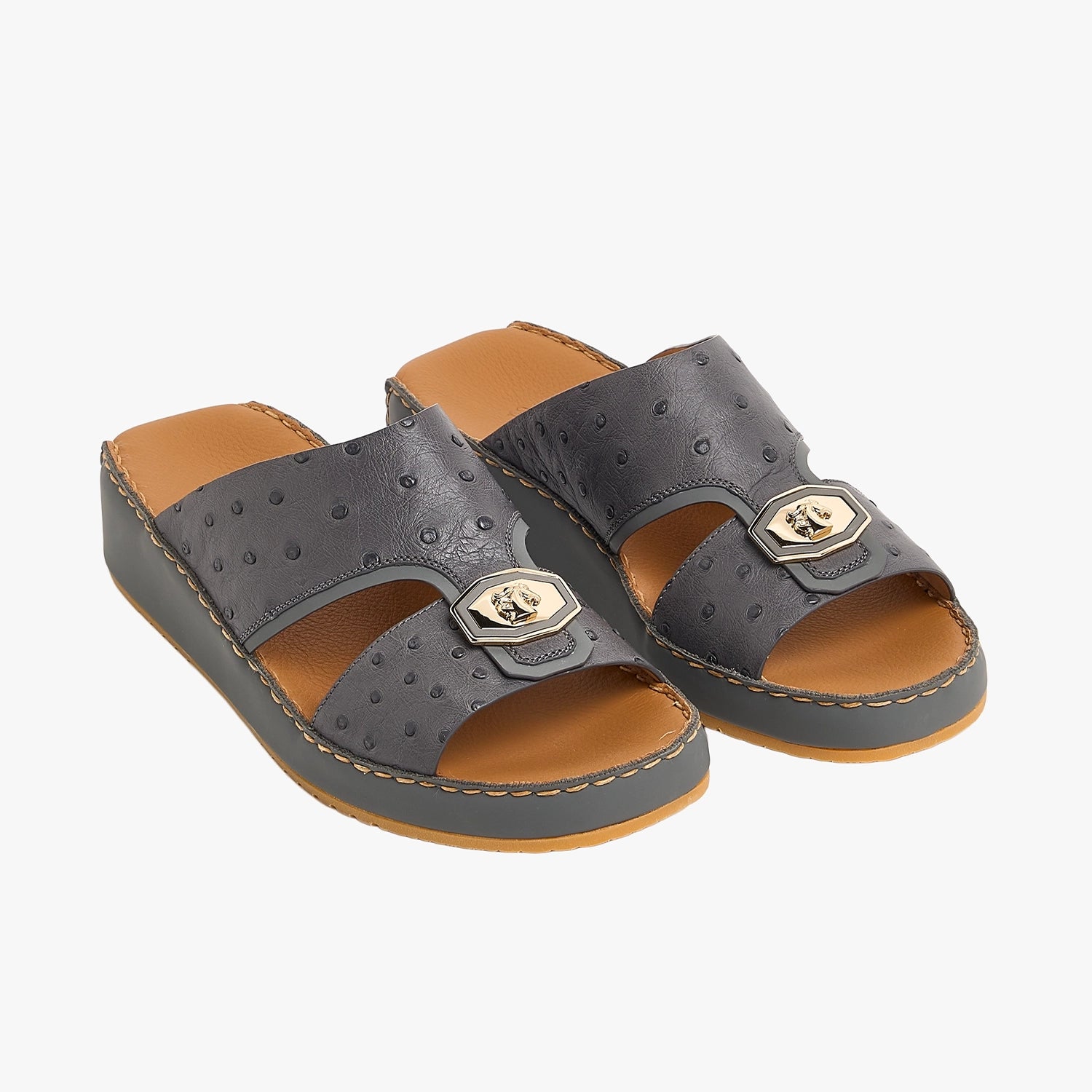 4031 OSTRICH Leather Arabic Sandals for Men