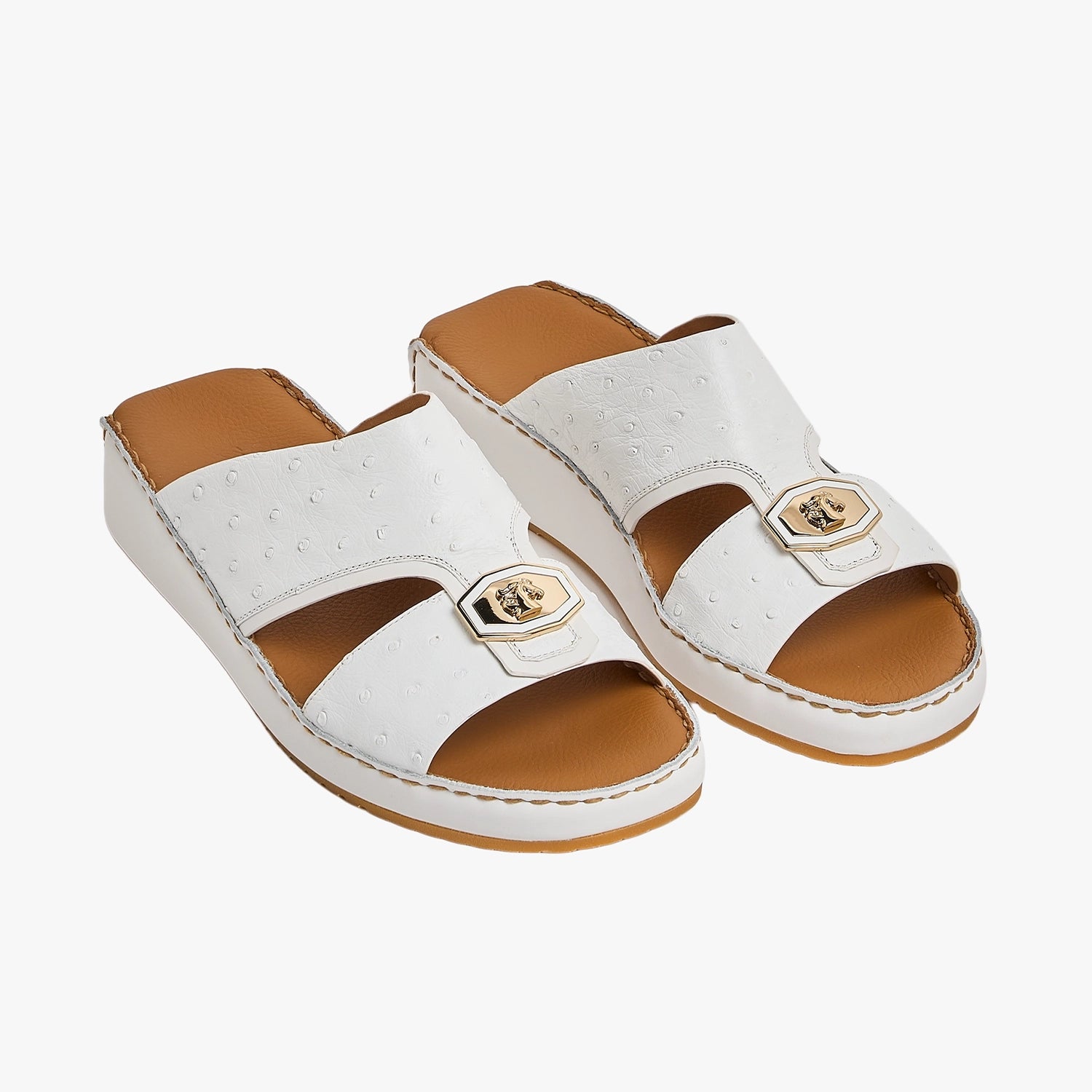 4031 OSTRICH Leather Arabic Sandals for Men