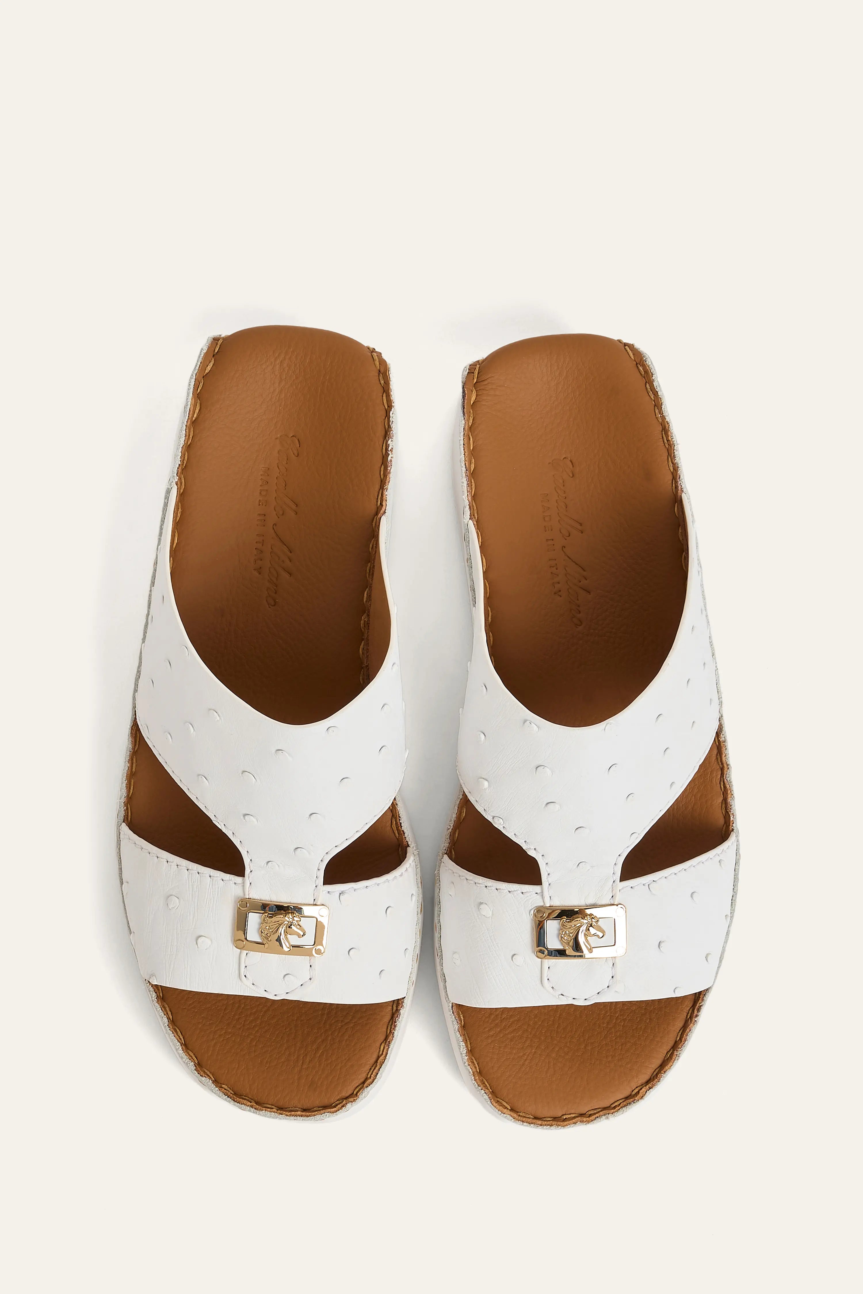 4044 OSTRICH Leather Arabic Sandals for Men