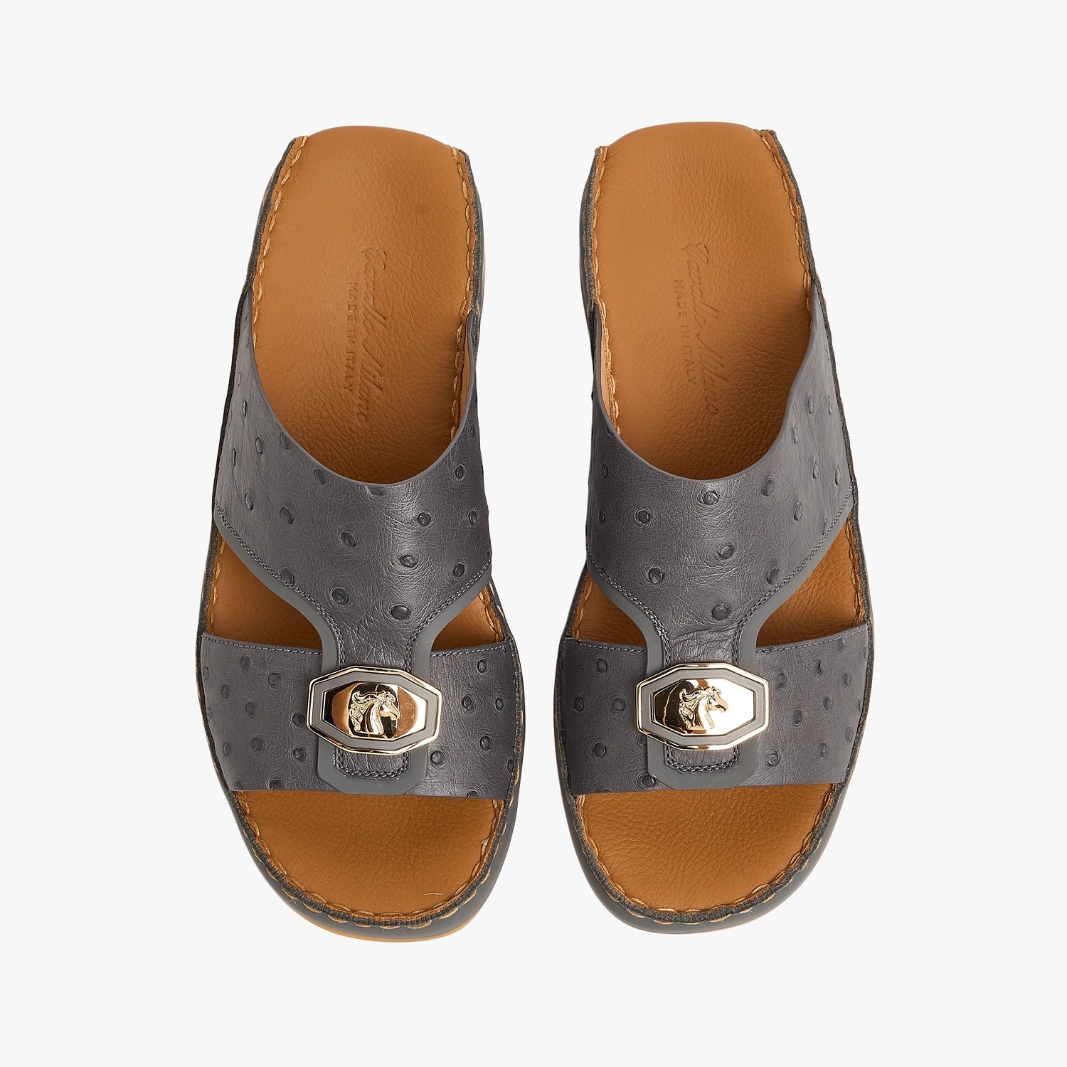 4031 OSTRICH Leather Arabic Sandals for Men