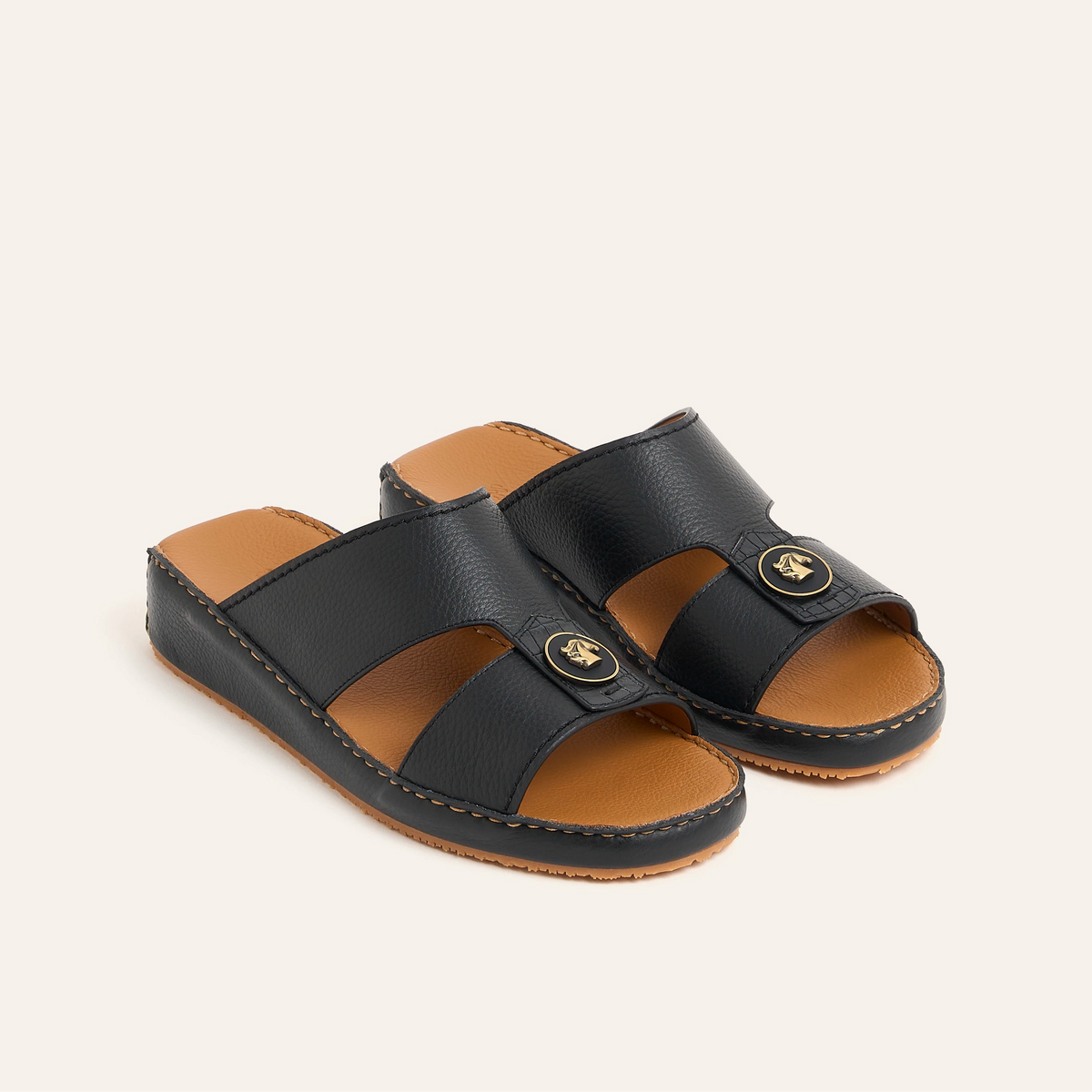 Arabic Sandals for Men-5010 Deer Calf Gommato Leather
