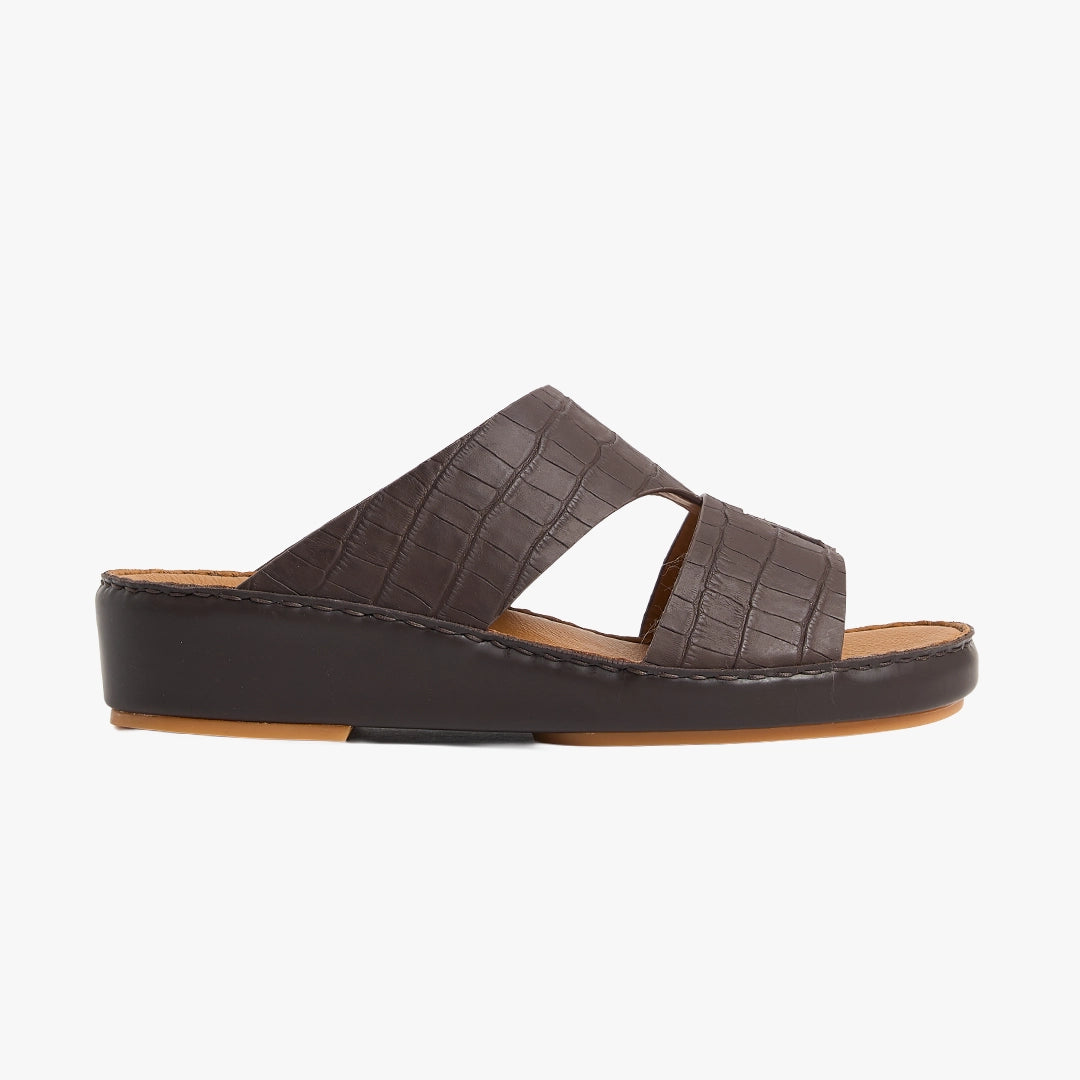 U712 CROCO Leather Arabic Sandals for Men