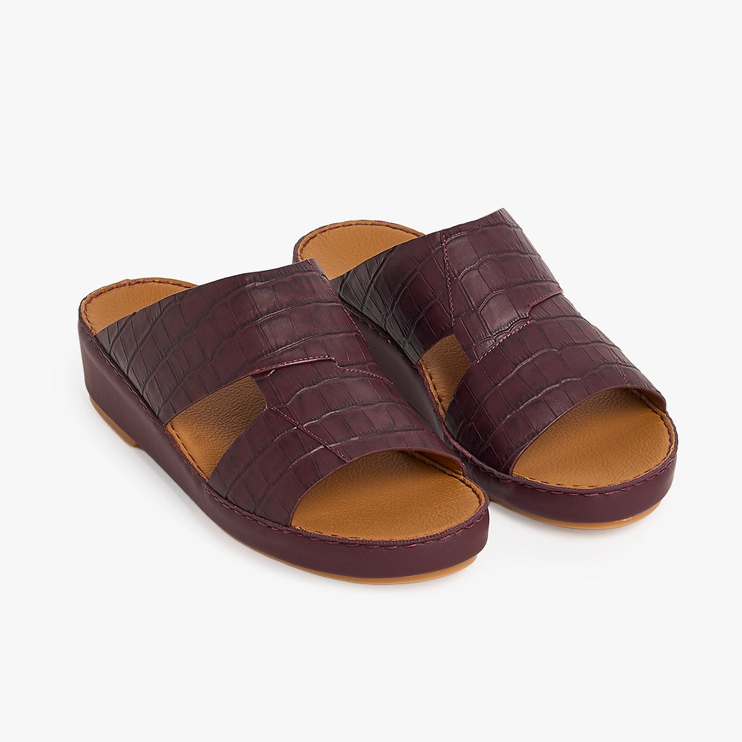 U615 CROCO Leather Arabic Sandals for Men