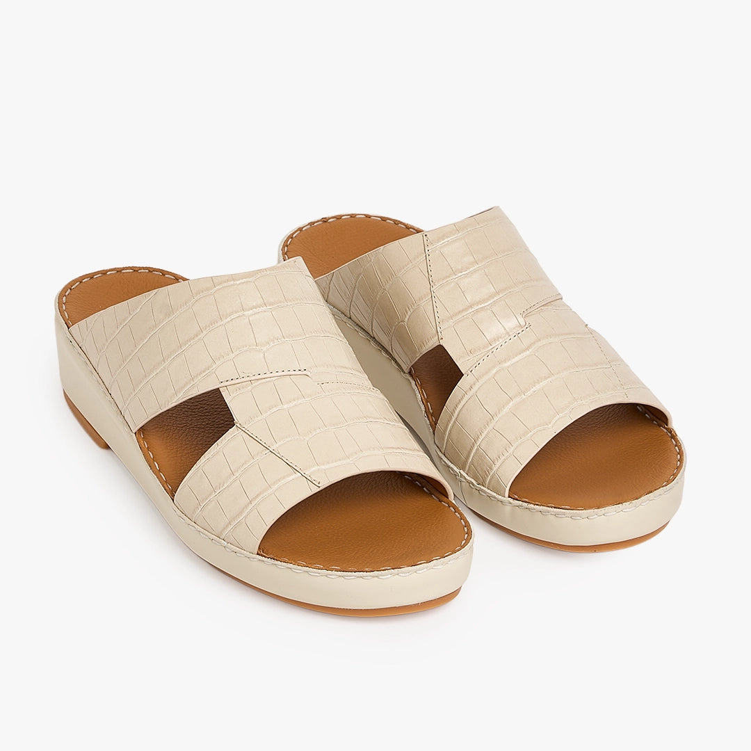U615 CROCO Leather Arabic Sandals for Men