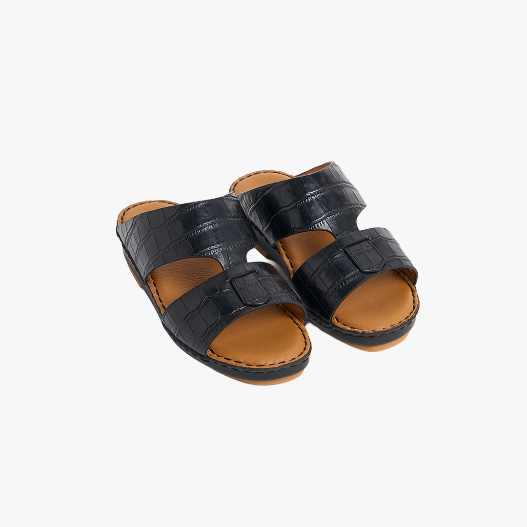 U712 CROCO Leather Arabic Sandals for Boys