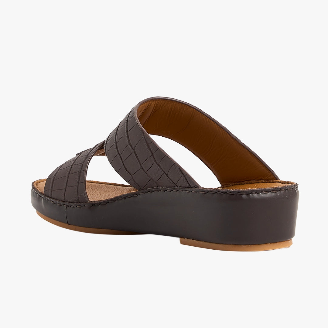 U712 CROCO Leather Arabic Sandals for Men
