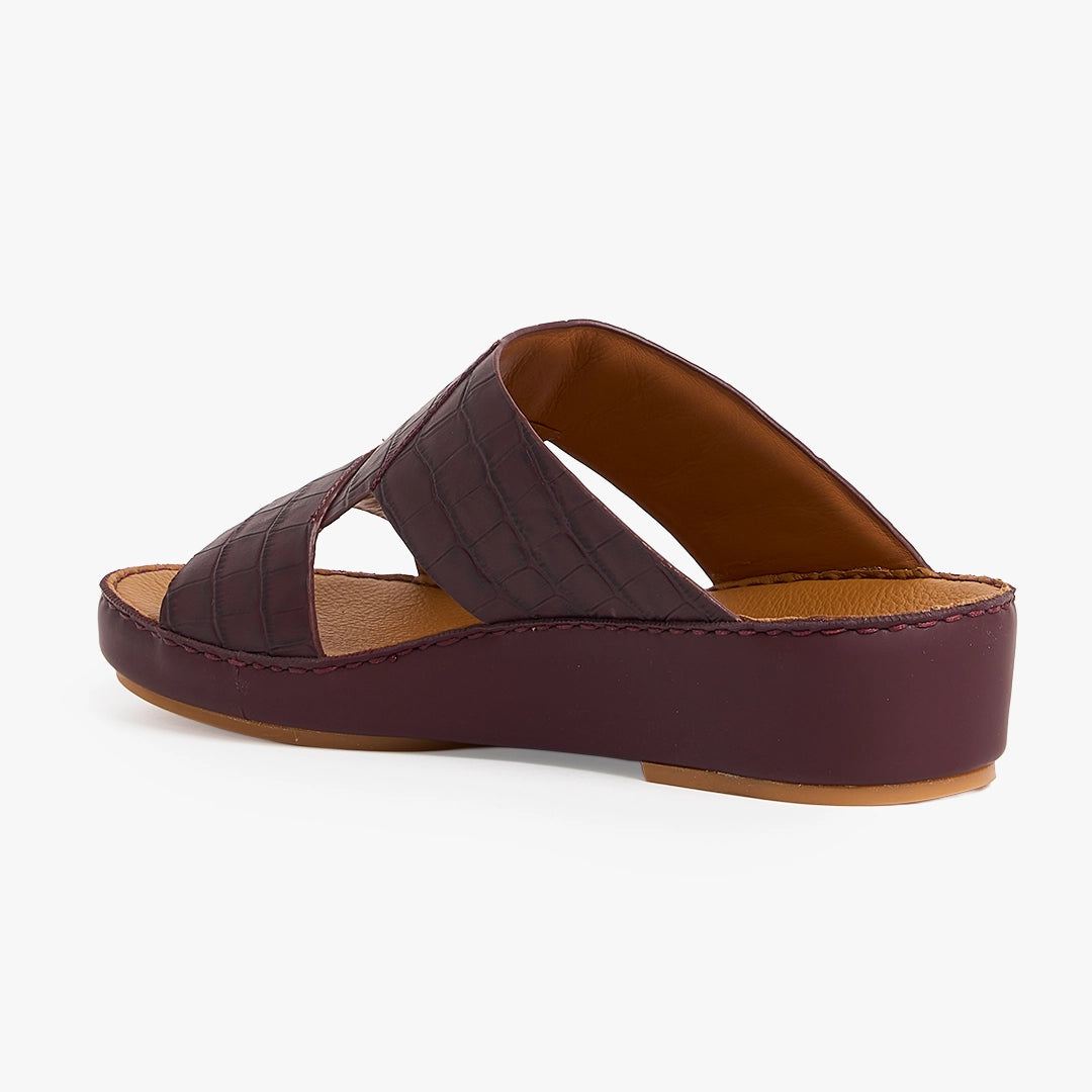 U615 CROCO Leather Arabic Sandals for Men