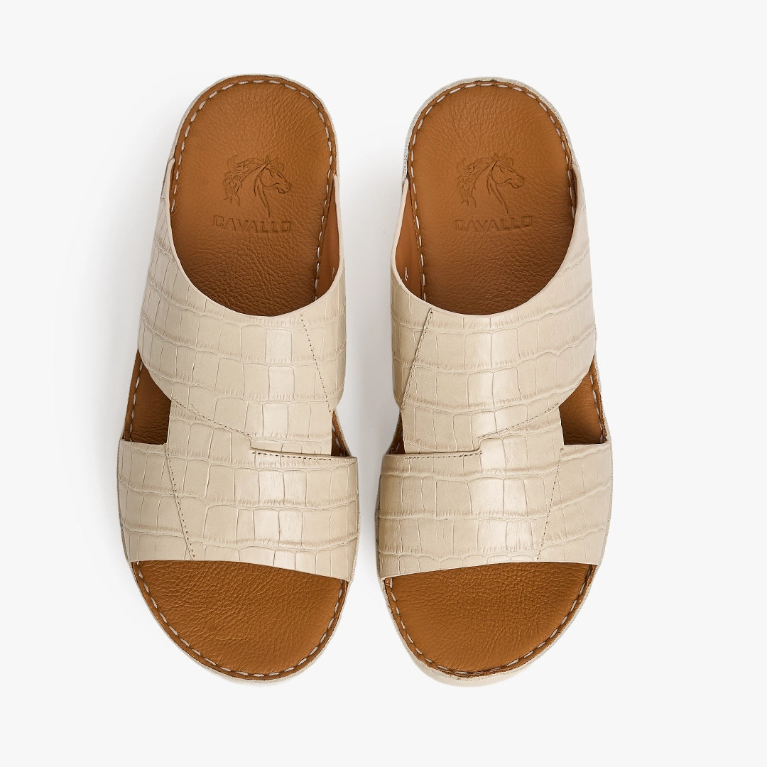 U615 CROCO Leather Arabic Sandals for Men