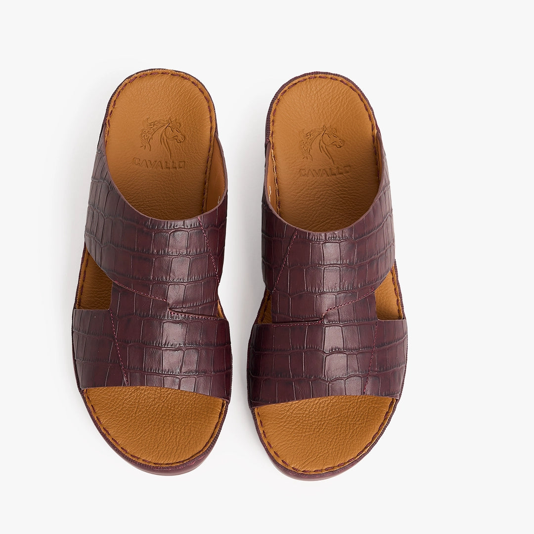 U615 CROCO Leather Arabic Sandals for Men