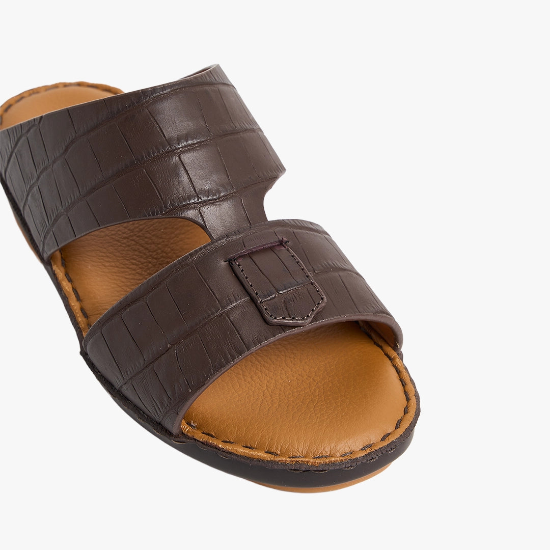 U712 CROCO Leather Arabic Sandals for Boys