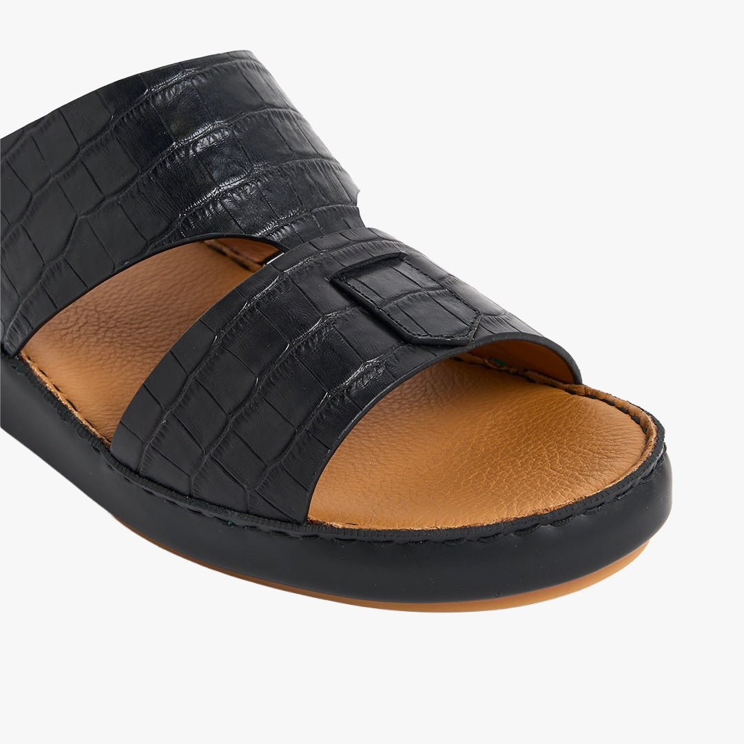 U712 CROCO Leather Arabic Sandals for Men