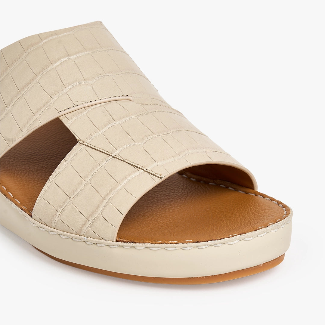 U615 CROCO Leather Arabic Sandals for Men