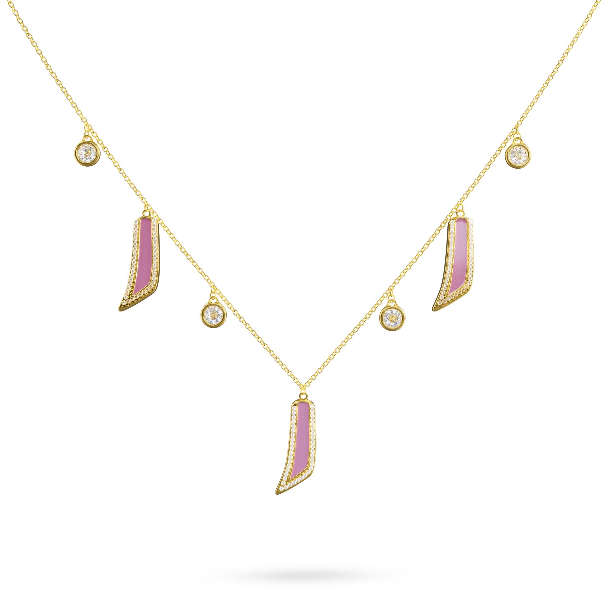 Trio Necklace Amber Louzan jewellery - pink pearl