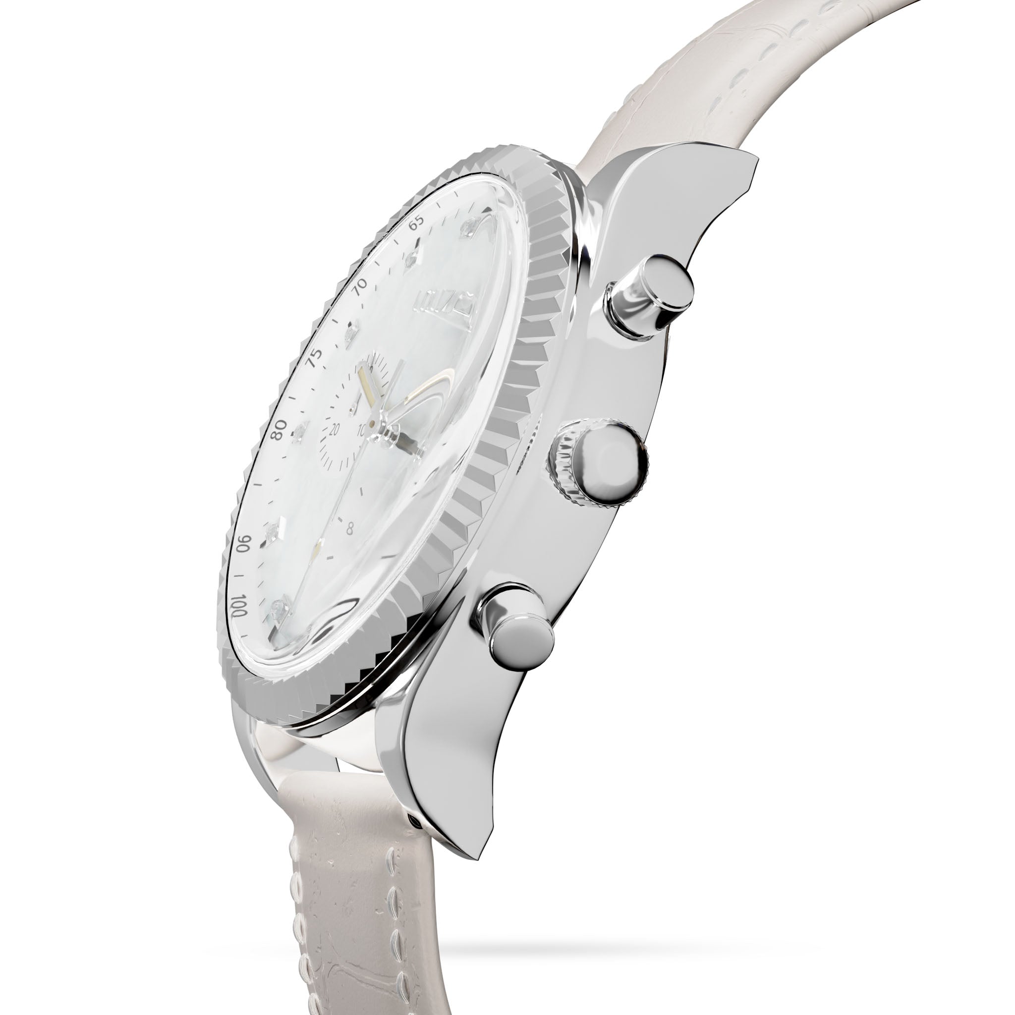 Legacy watch white leather and white mop