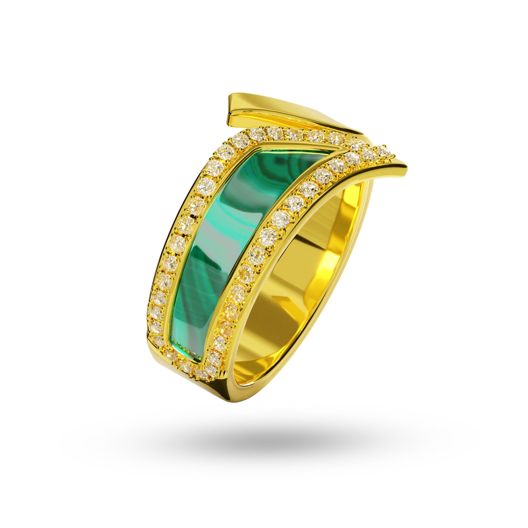 Ring Amber Louzan jewellery -Green Pearl