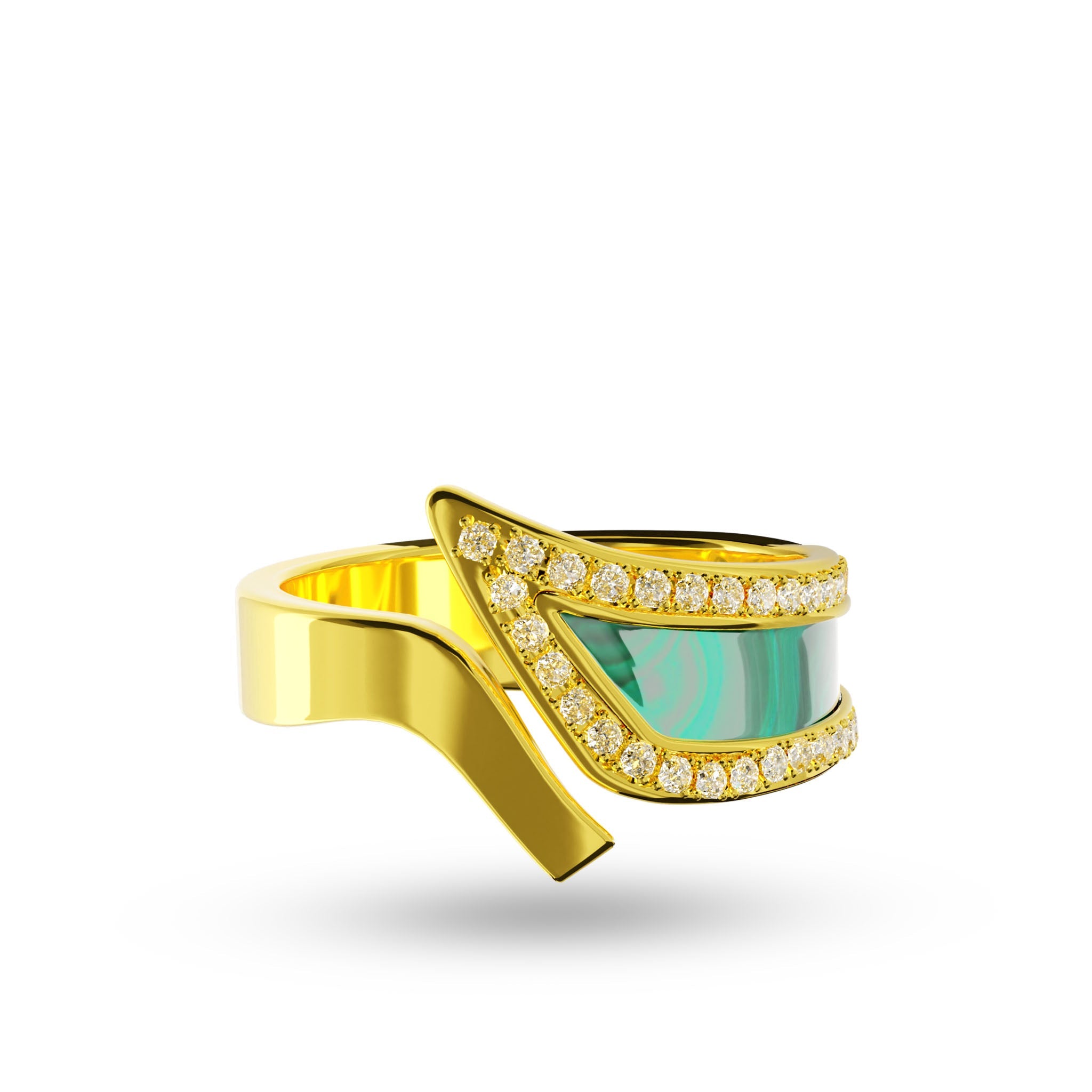 Ring Amber Louzan jewellery -Green Pearl