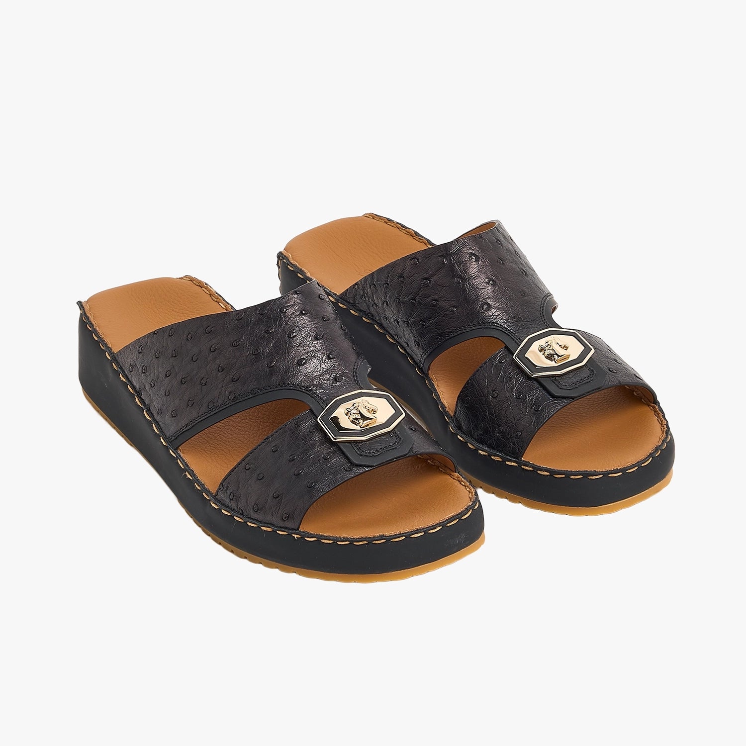 4031 OSTRICH Leather Arabic Sandals for Men