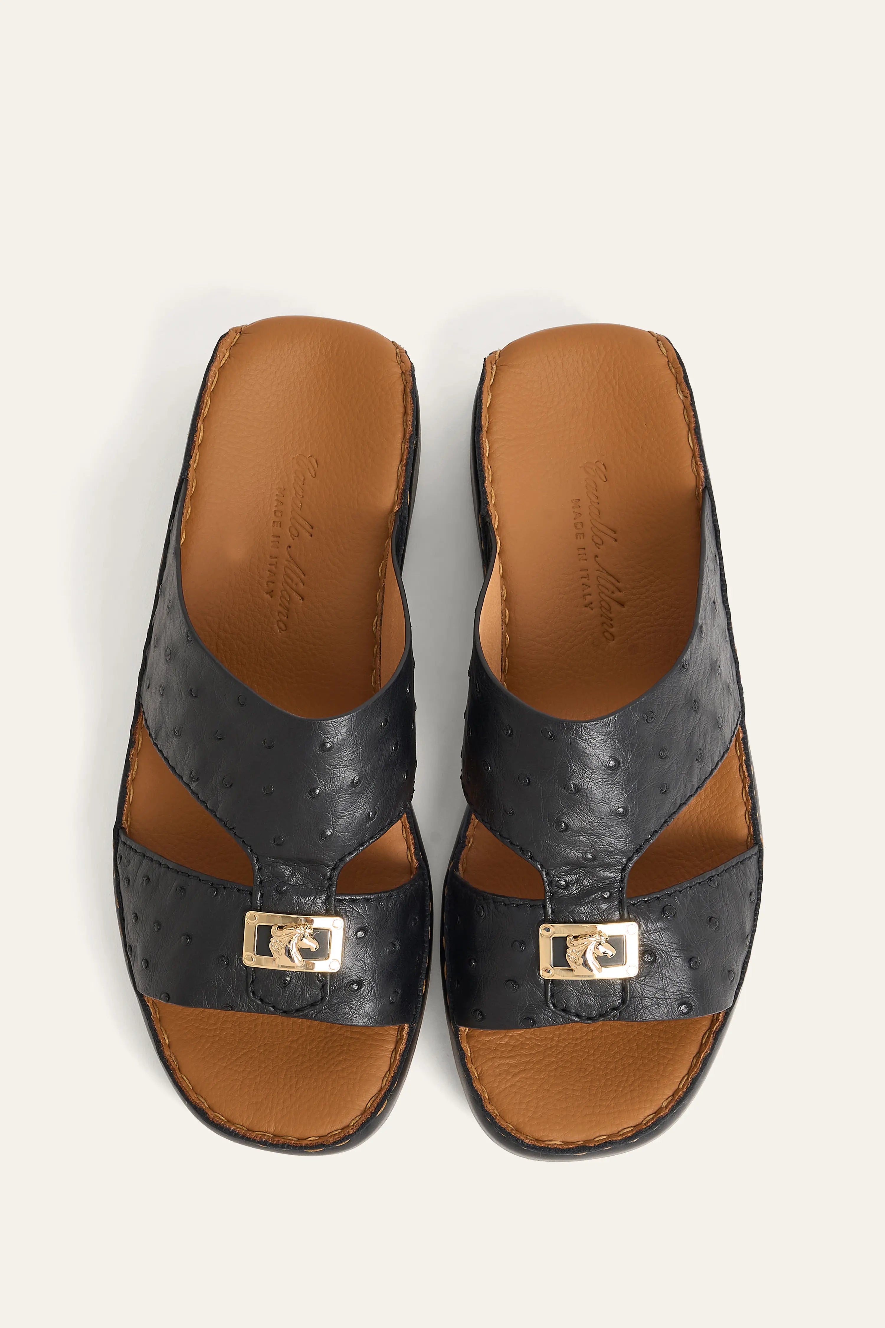 4044 OSTRICH Leather Arabic Sandals for Men