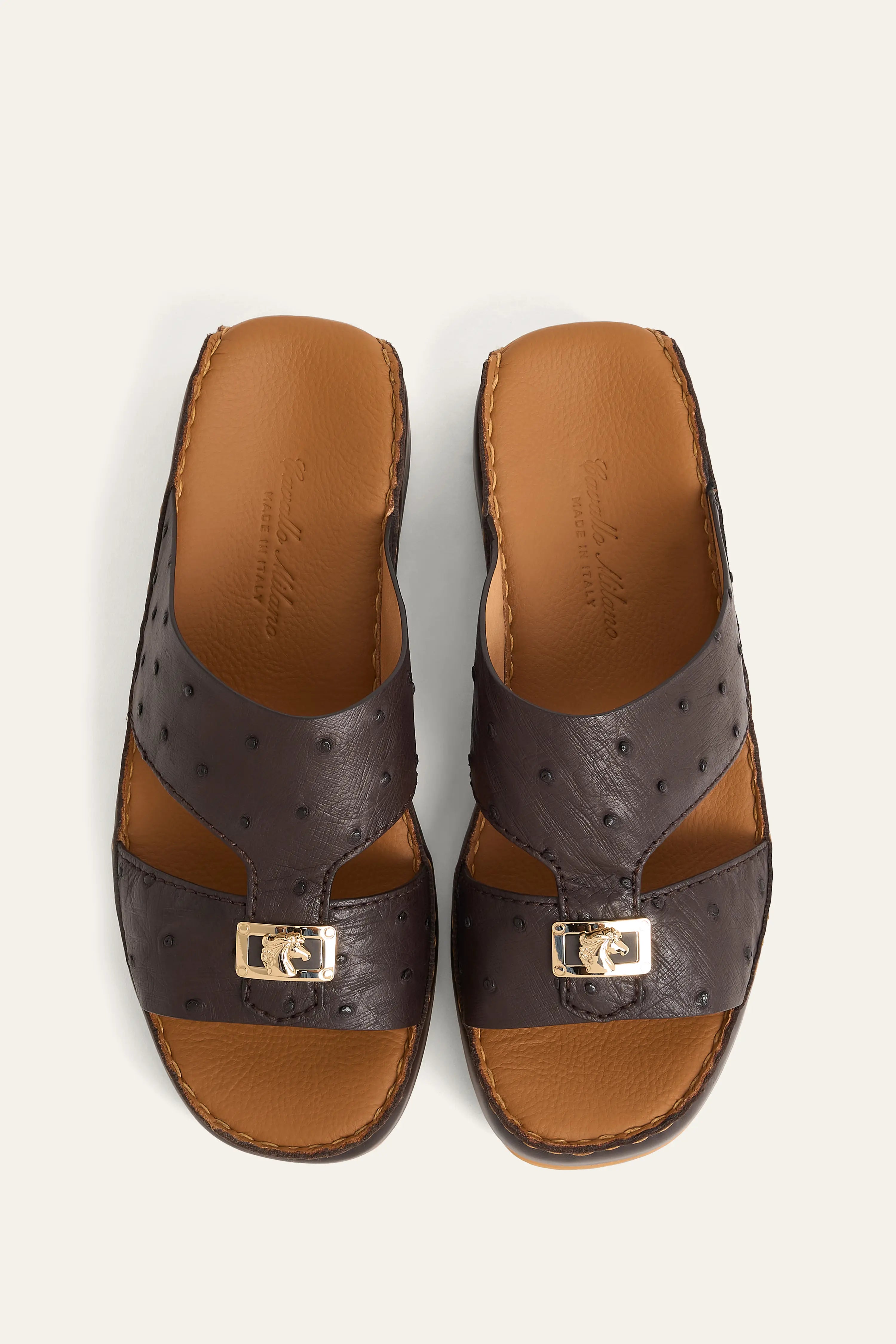 4044 OSTRICH Leather Arabic Sandals for Men