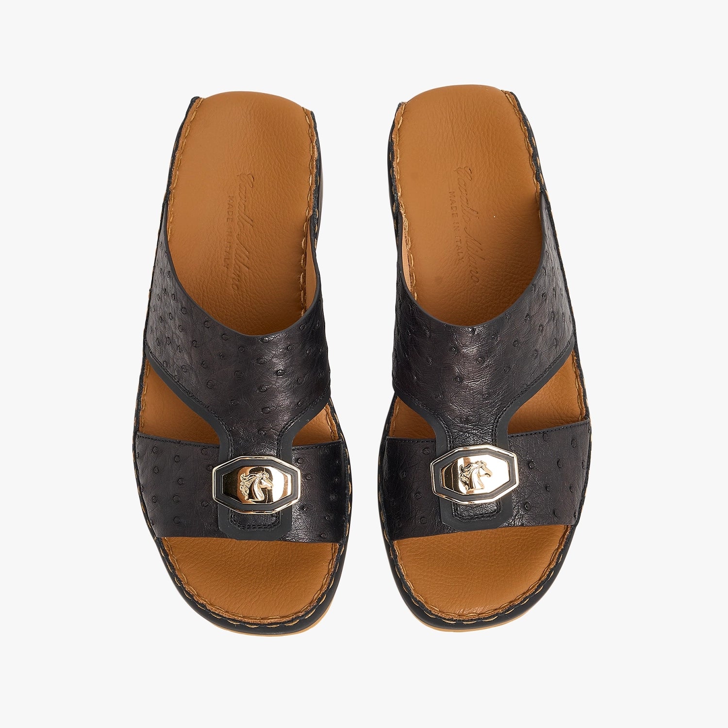 4031 OSTRICH Leather Arabic Sandals for Men