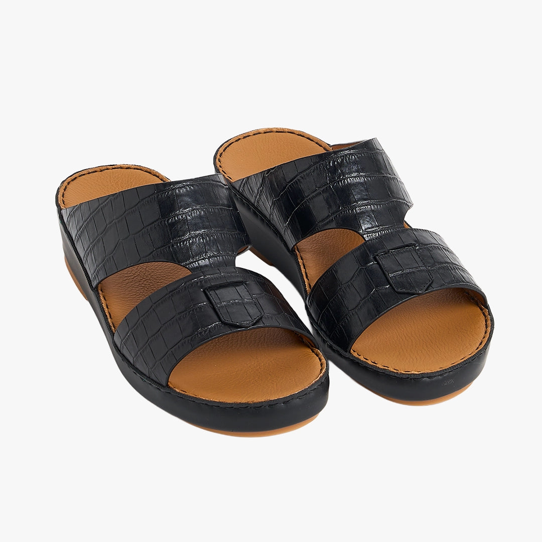 U712 CROCO Leather Arabic Sandals for Men