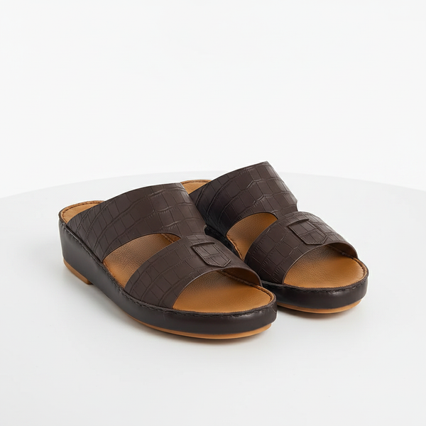 U712 CROCO Leather Arabic Sandals for Men