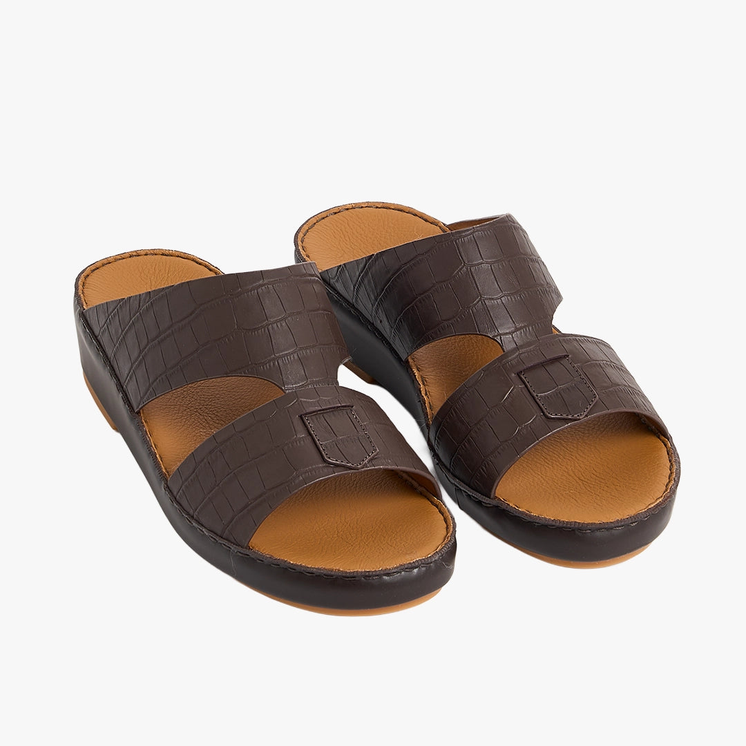 U712 CROCO Leather Arabic Sandals for Men