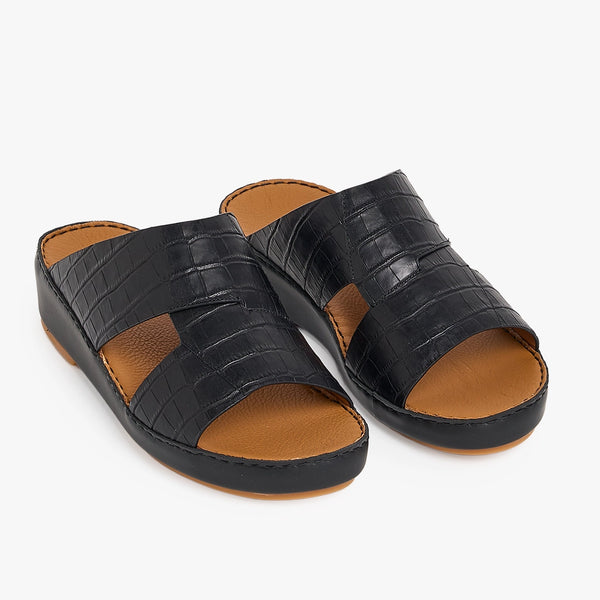 U615 CROCO Leather Arabic Sandals for Men