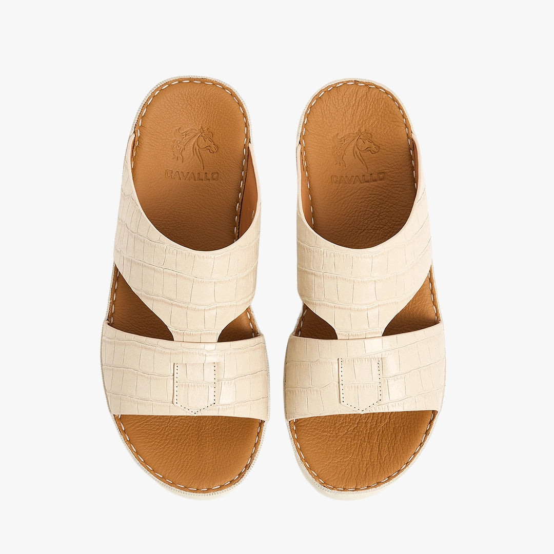 U712 CROCO Leather Arabic Sandals for Men