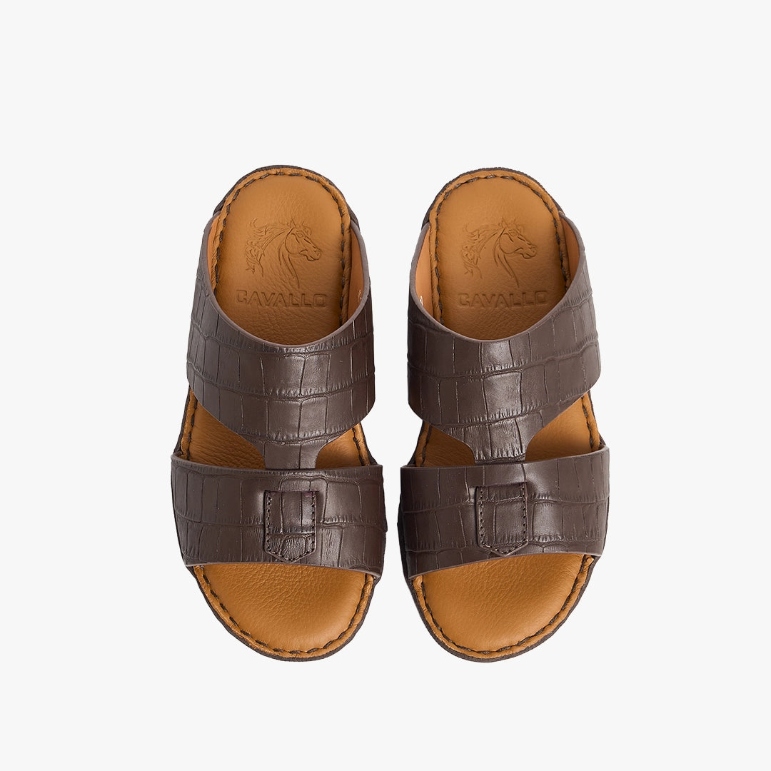 U712 CROCO Leather Arabic Sandals for Boys