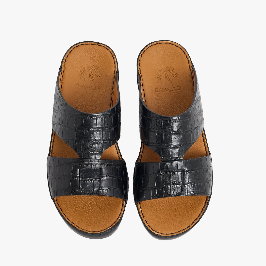 U712 CROCO Leather Arabic Sandals for Men