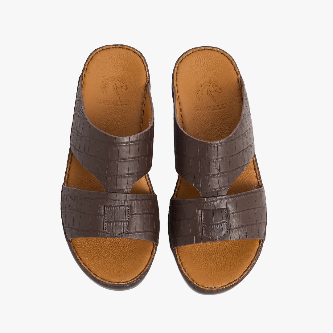 U712 CROCO Leather Arabic Sandals for Men