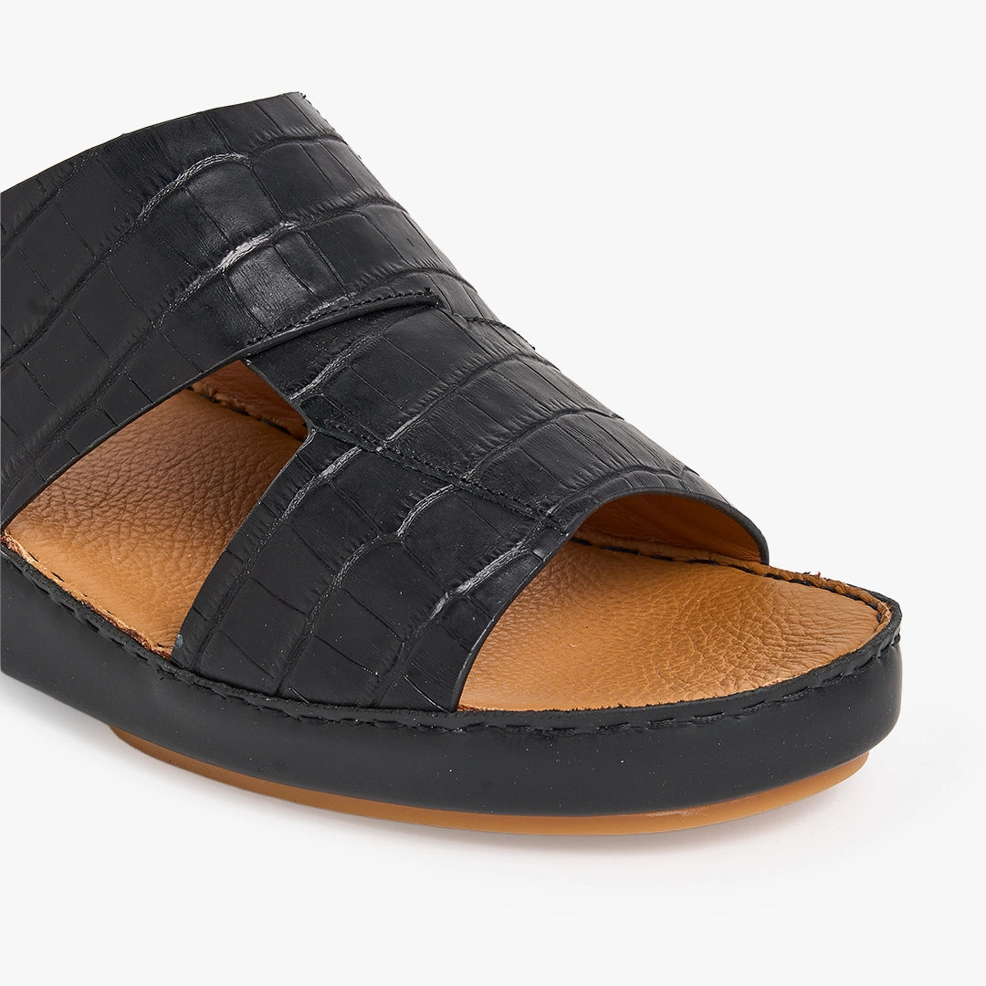 U615 CROCO Leather Arabic Sandals for Men