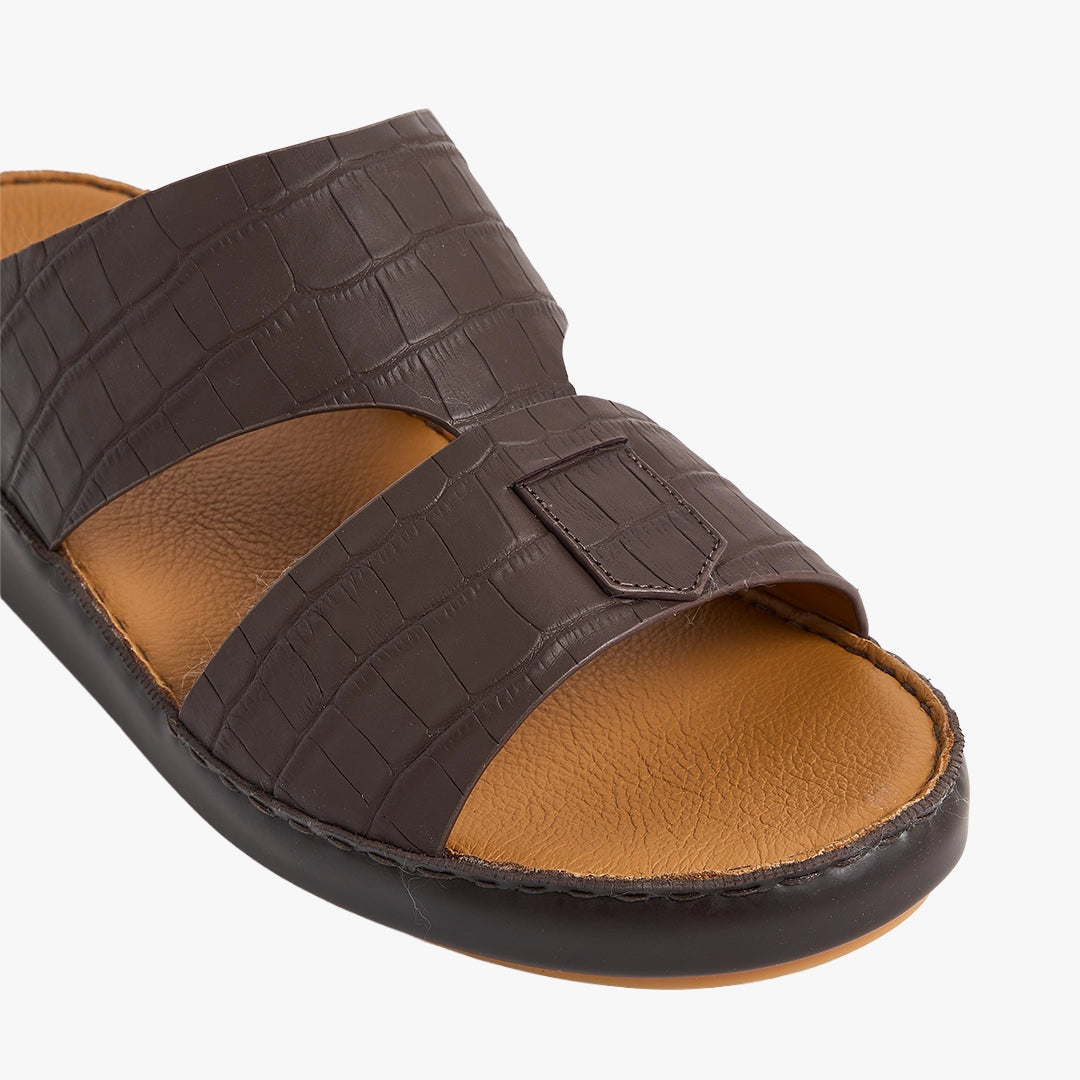 U712 CROCO Leather Arabic Sandals for Men