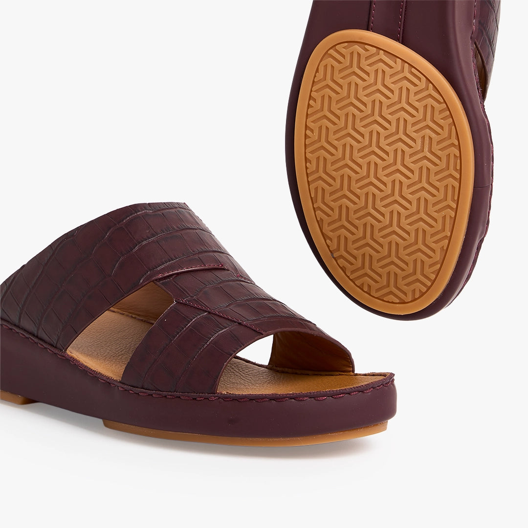 U615 CROCO Leather Arabic Sandals for Men