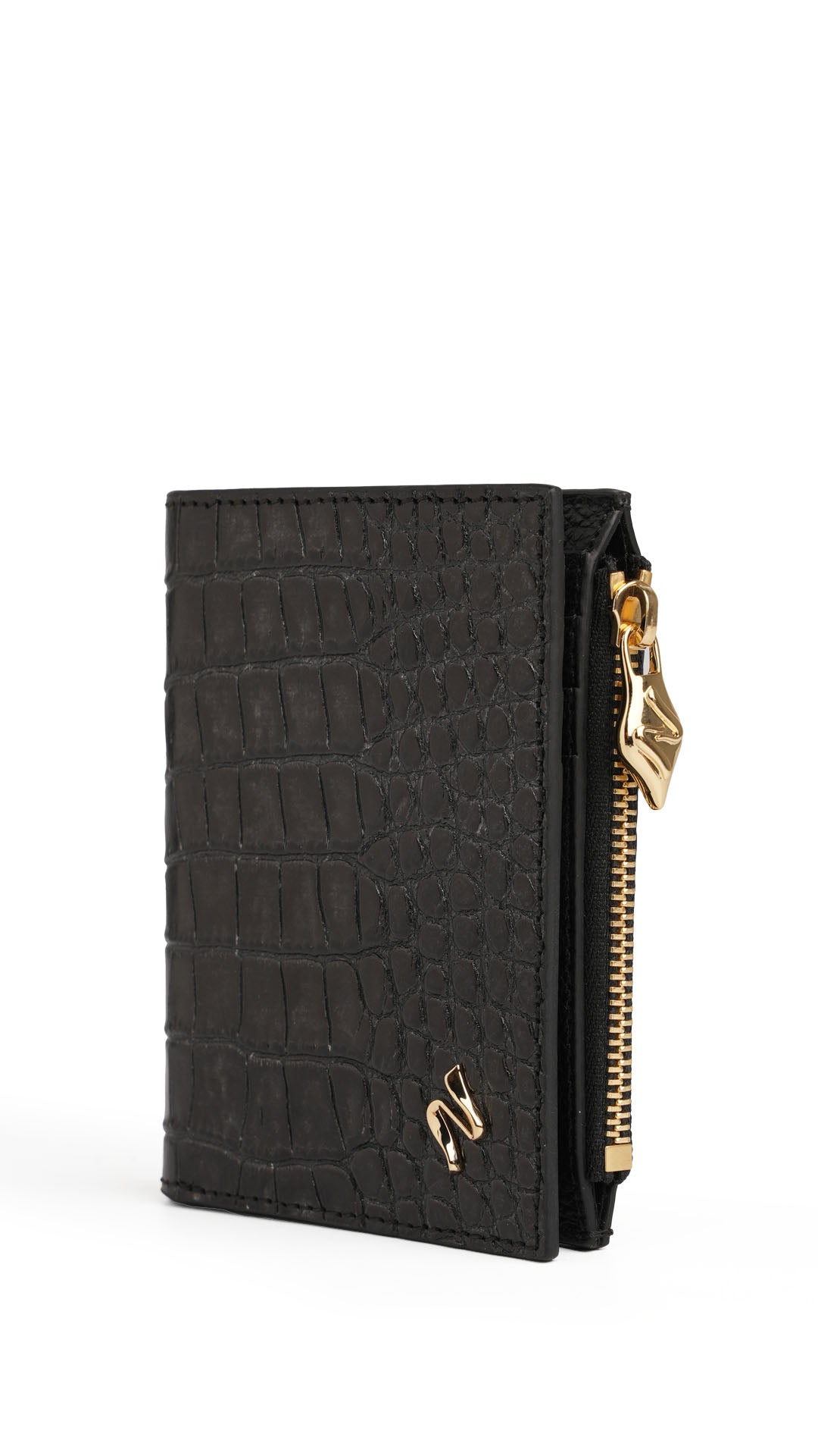 VIBE WALLET CROCO METALLIC BLACK SMALL