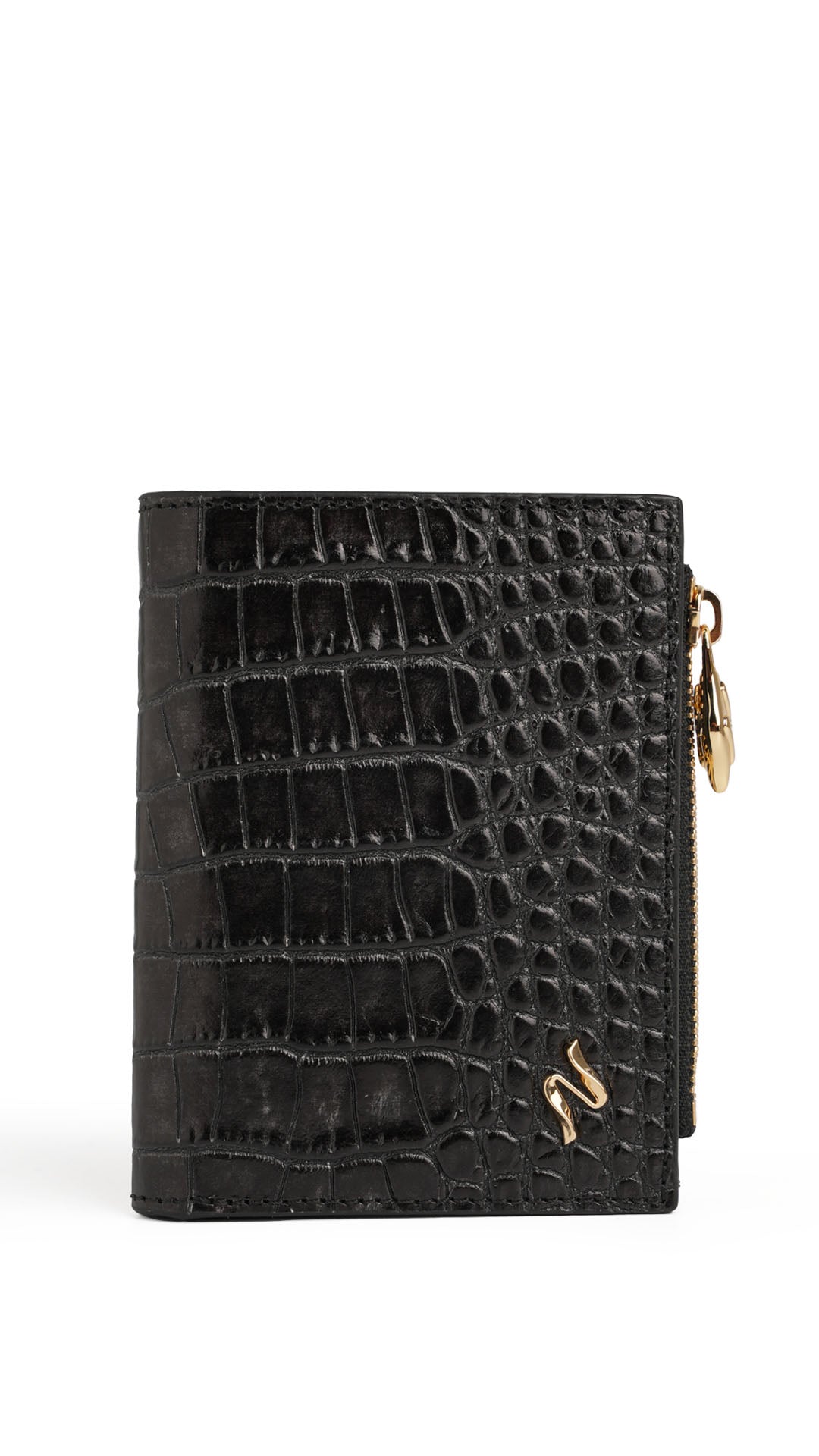 VIBE WALLET CROCO METALLIC BLACK SMALL