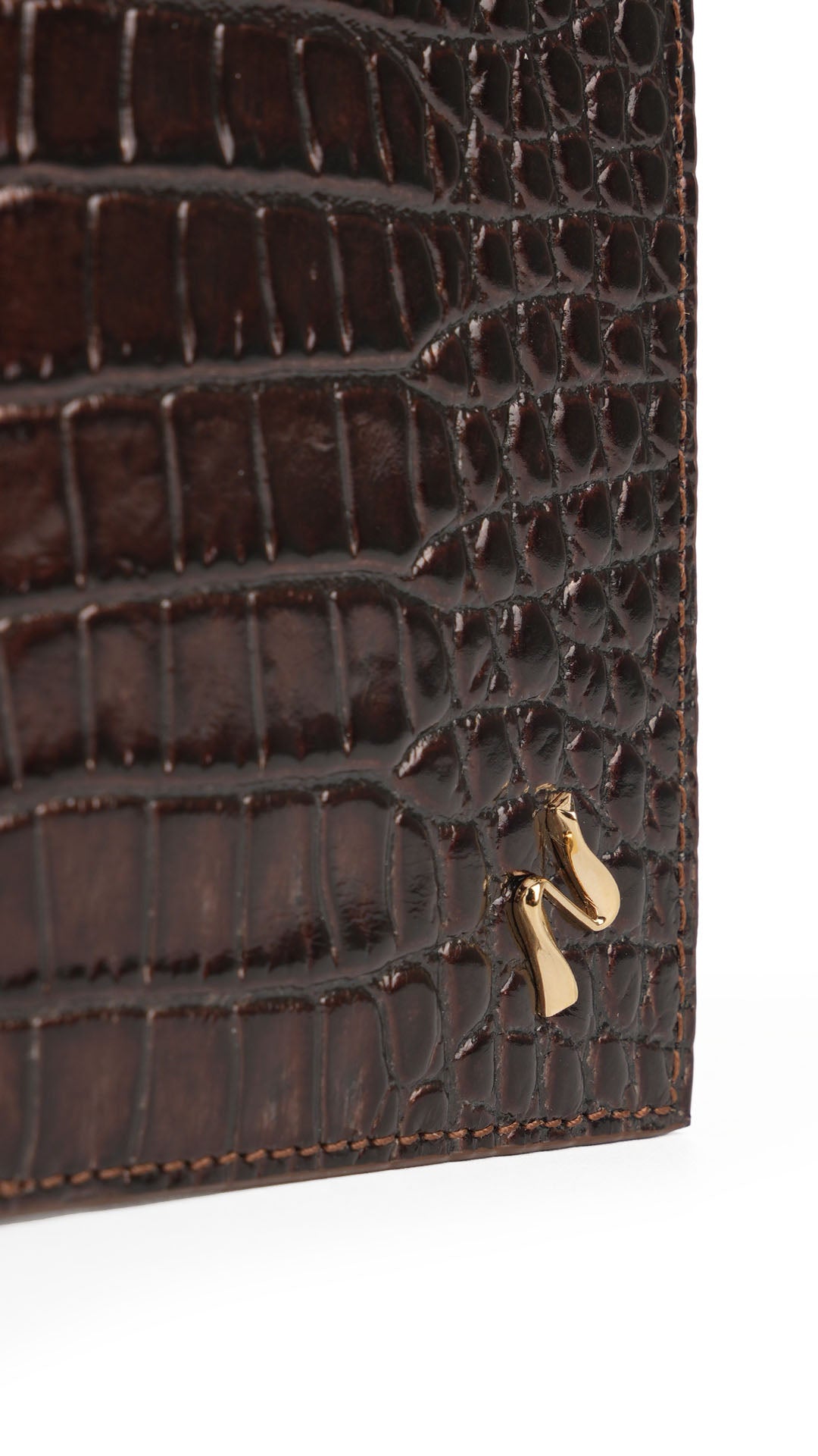 VIBE WALLET CROCO METALLIC BROWN SMALL