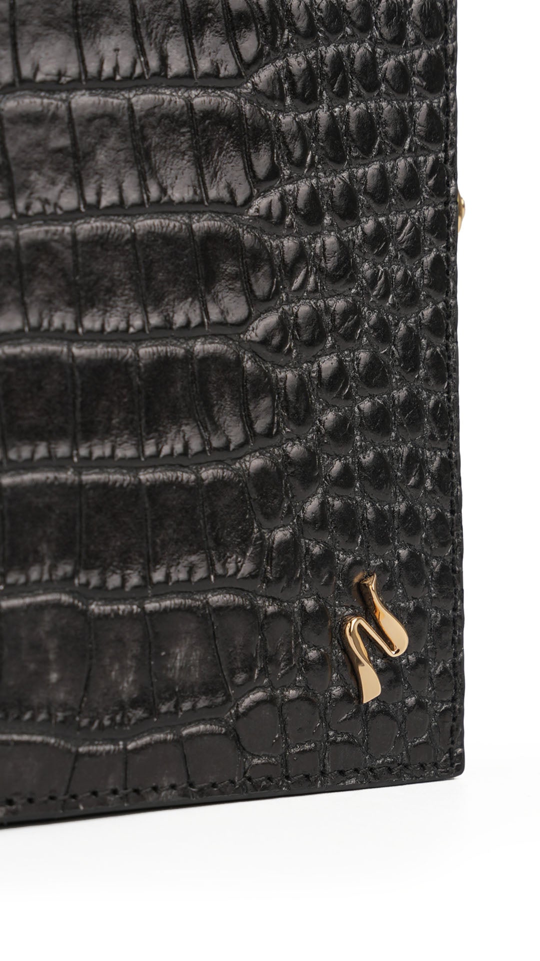 VIBE WALLET CROCO METALLIC BLACK SMALL