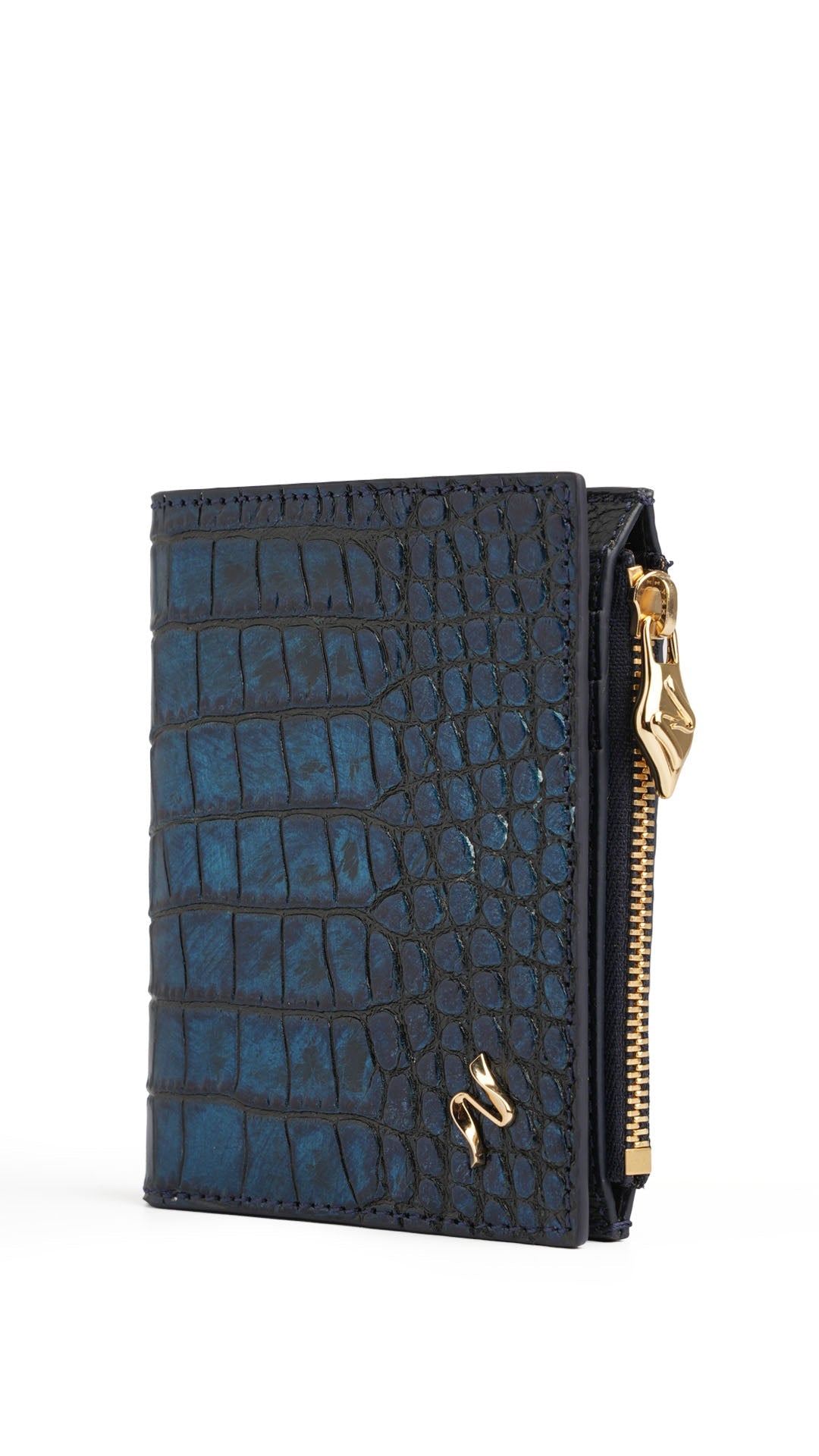 VIBE WALLET CROCO METALICBLUE SMALL