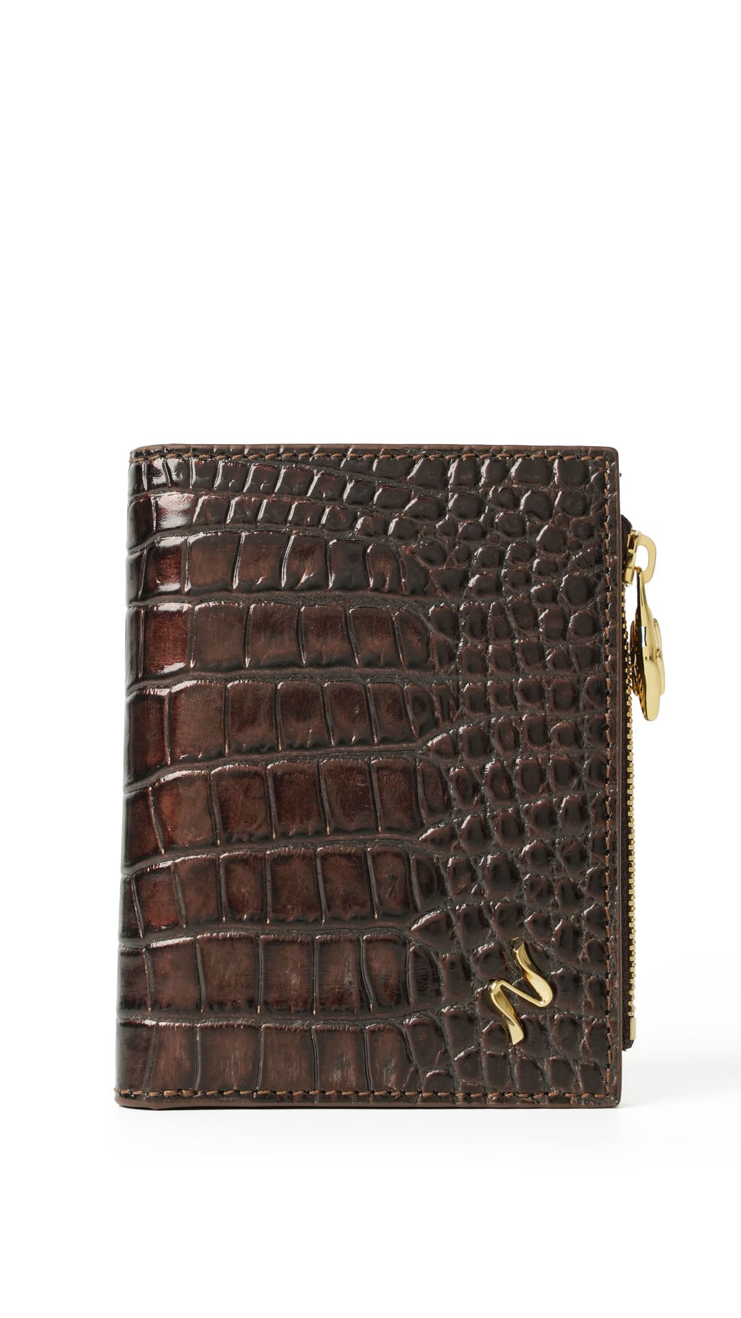 VIBE WALLET CROCO METALLIC BROWN SMALL