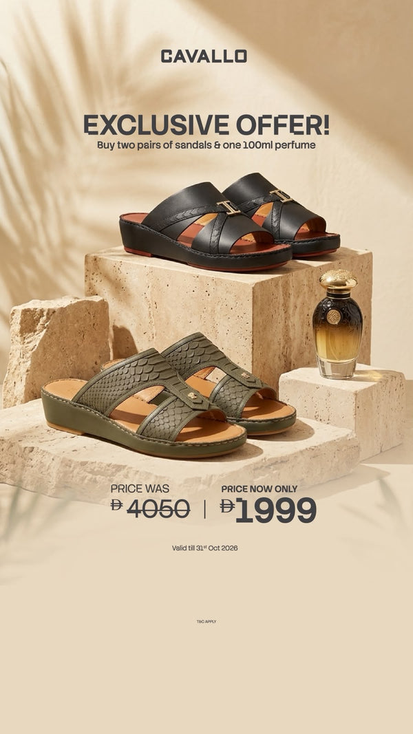 Buy two pairs of sandals & one 100ml perfume