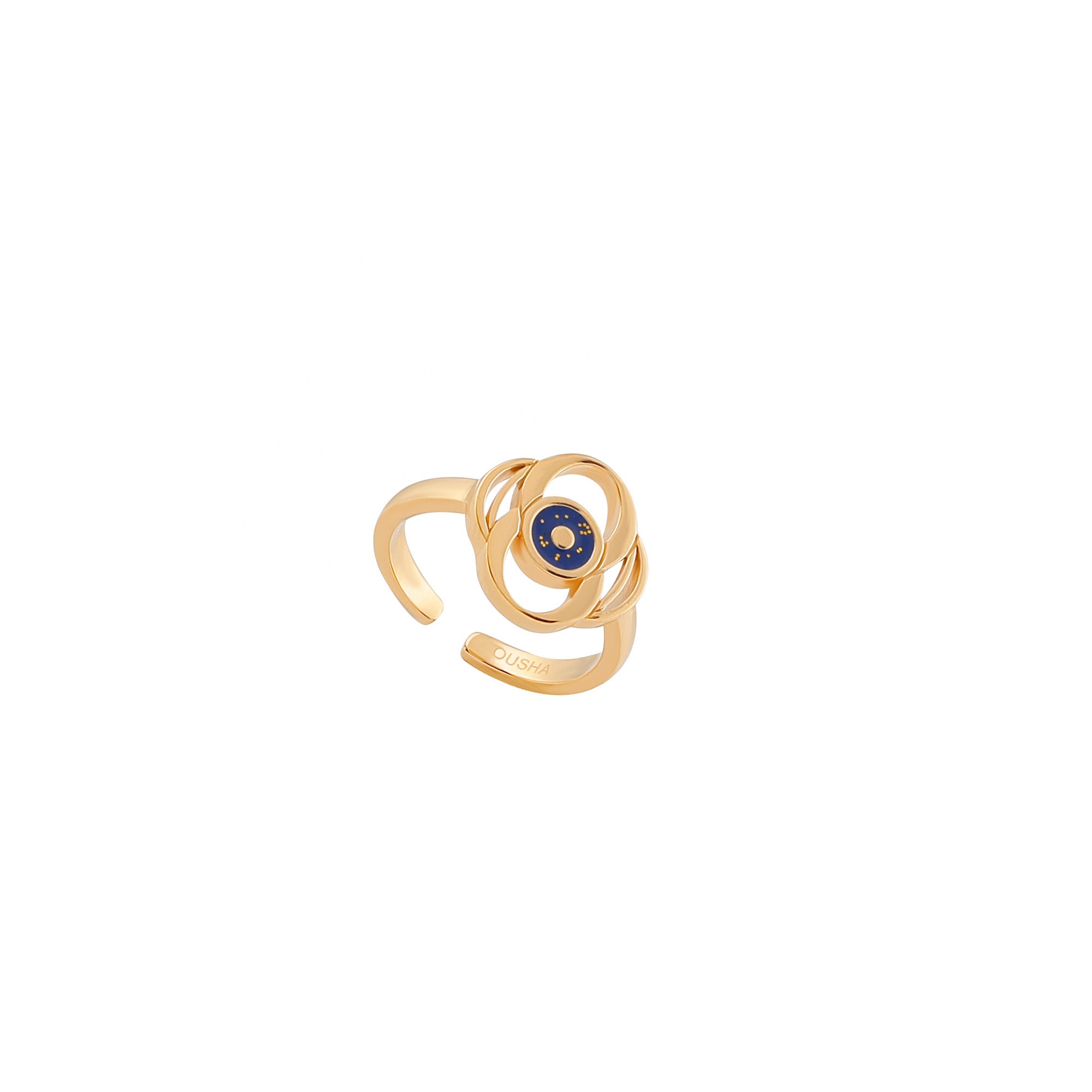 OUSHA round free size Ring is now available in rose gold-plated metal. The perfect jewellery piece for day or evening outfits original quality made in Italy