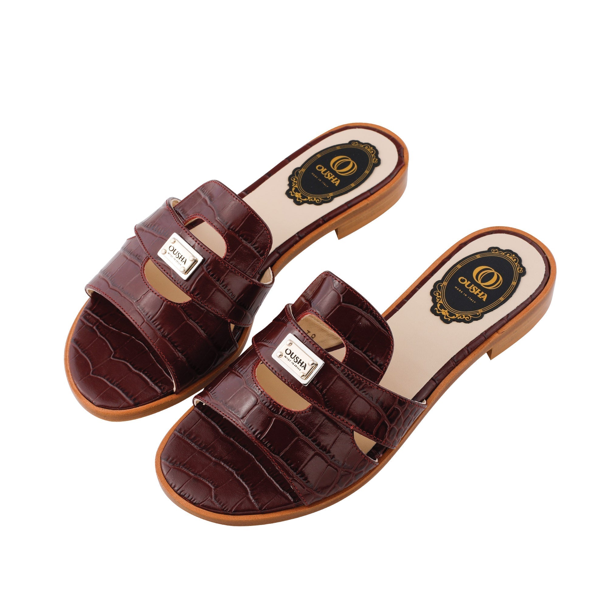 Ousha ladies sandal - D022 FLAT CROCO