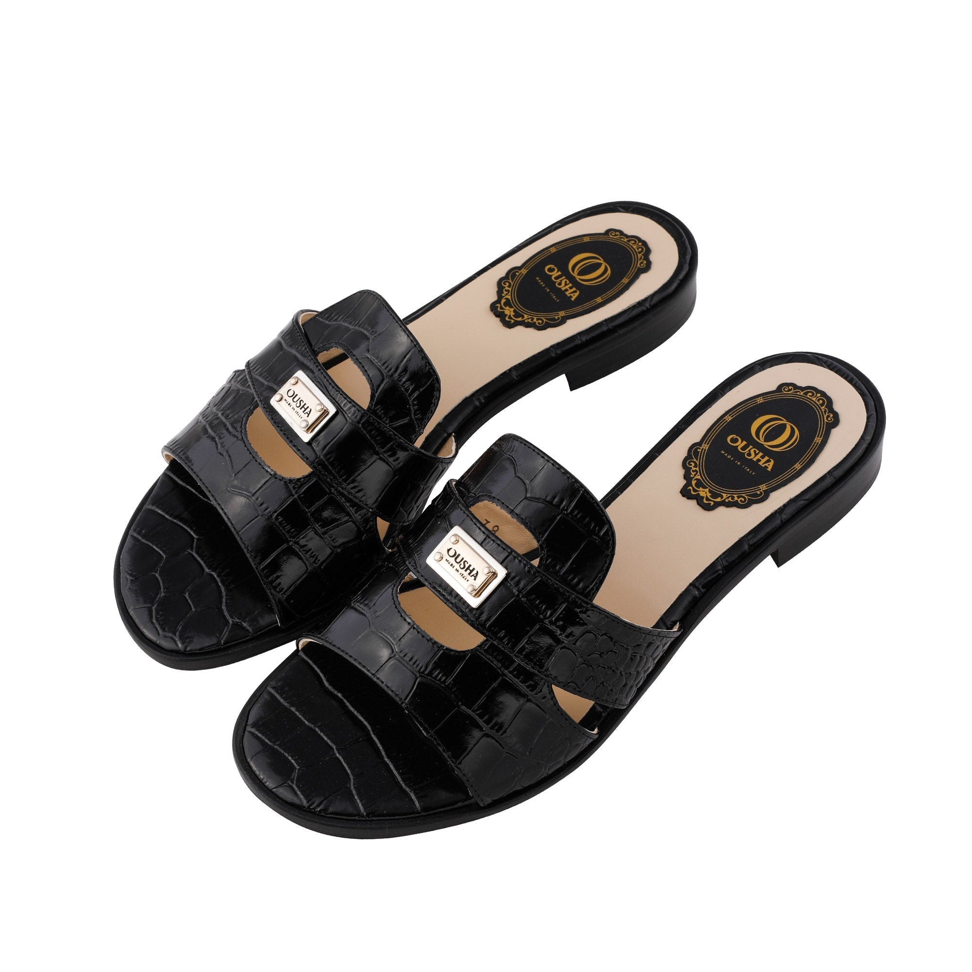 Ousha ladies sandal - D022 FLAT CROCO