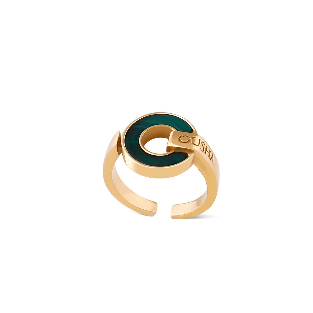 OUSHA round free size Ring is now available in rose gold-plated metal. The perfect jewellery piece for day or evening outfits original quality made in Italy