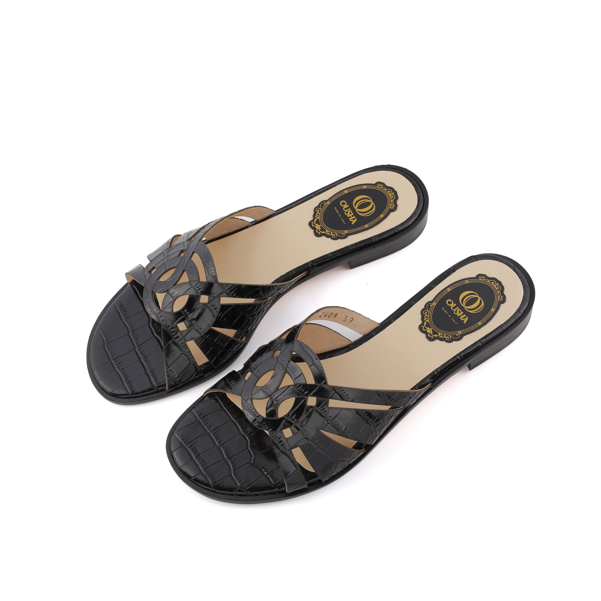 Ousha ladies sandal - D027 FLAT CROCO