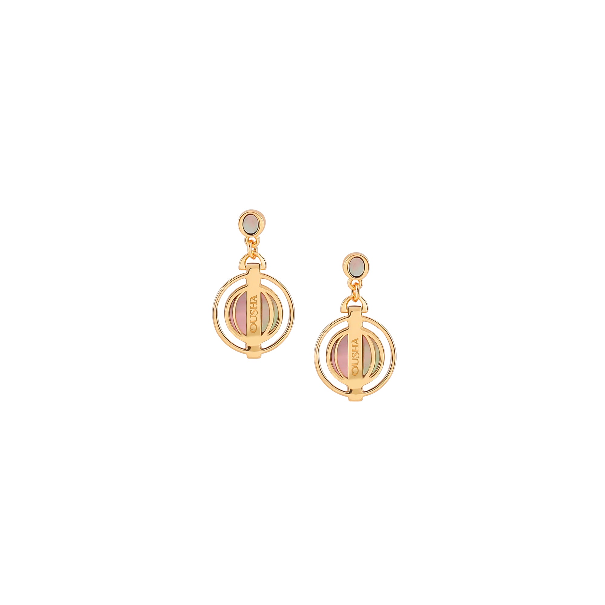 OUSHA EARRINGS is now available in rose gold-plated metal. The perfect jewellery piece for day or evening outfits original quality made in Italy